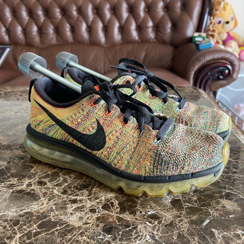 Nike Flyknit Air Max Blk/Hyper Shoes 620659-005 Women’s Size 9/ Men's size 7.5